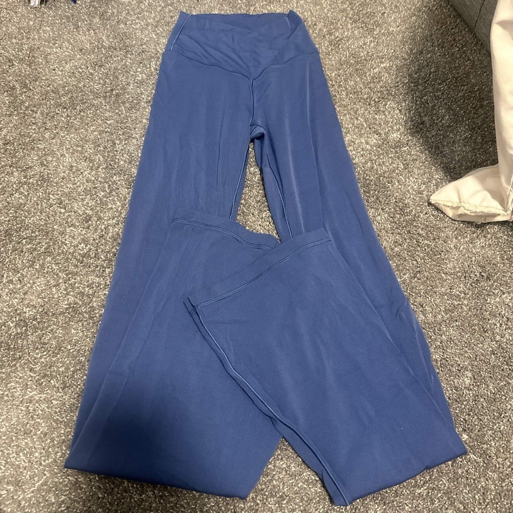 Blue High-Waisted Crossover Aerie Leggings